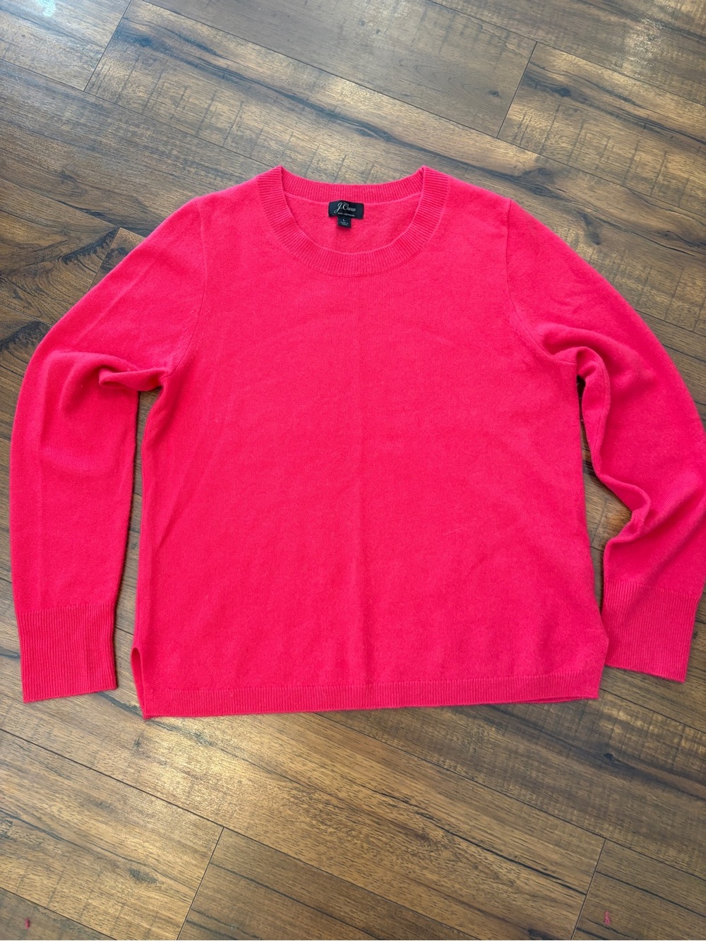 J Crew Cashmere Sweater Hot Pink Women’s Large Crew Neck